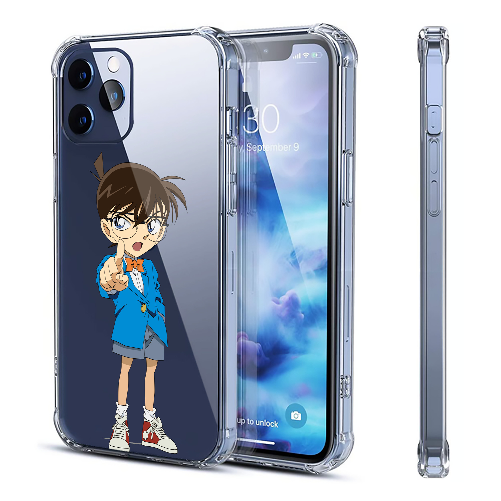 （画像用） 名探偵コナン 江戸川 コナン Detective Conan Conan Edogawa 【iPhone 12シリーズ対応】透明スマホケース（クリアソフトケース）